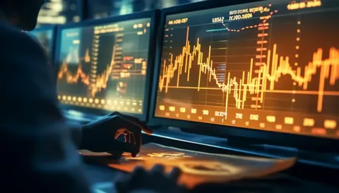 Trader analyzing live charts on multiple monitors during a stock trading certification course.